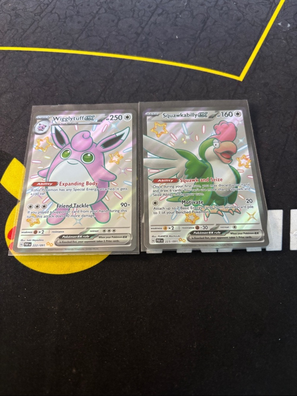 Pokemon Wigglytuff ex & Squawkabilly ex Silver Holo Set